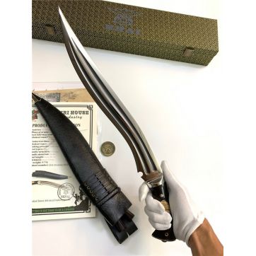 尼泊尔KHAI掠夺者双刃版猛犸牙柄狗腿弯刀